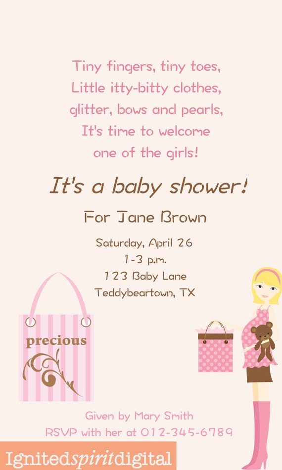 Items similar to baby girl rhyme poem baby shower ...