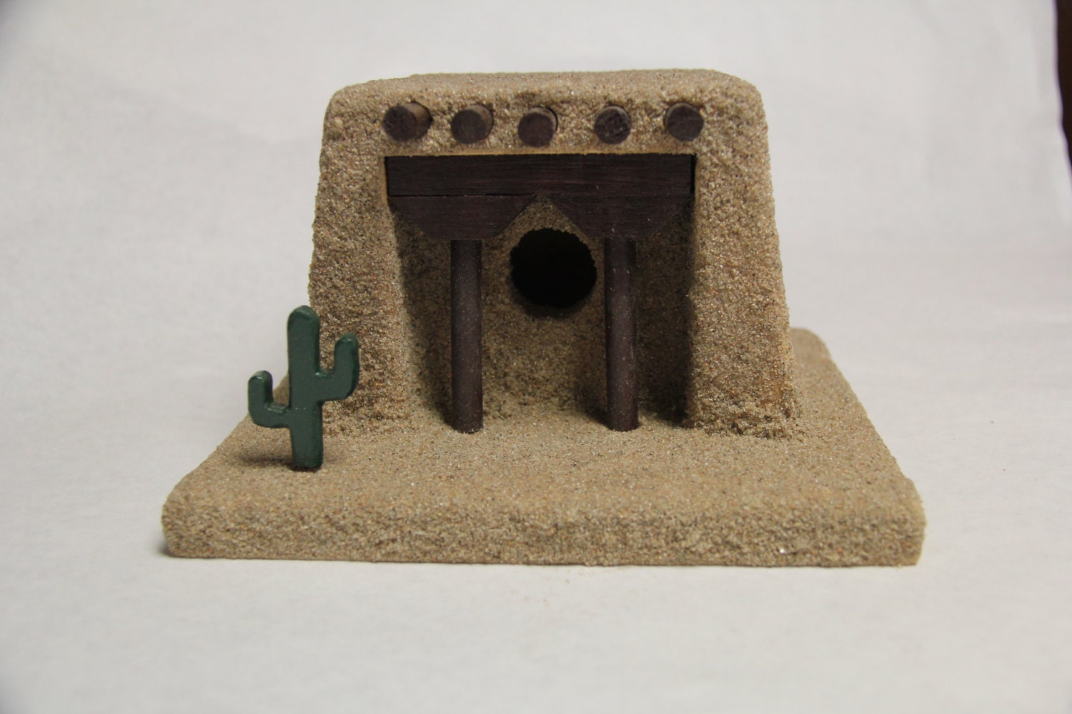 Handmade Adobe Pueblo BIrdhouse. Santa Fe Style Birdhouse.