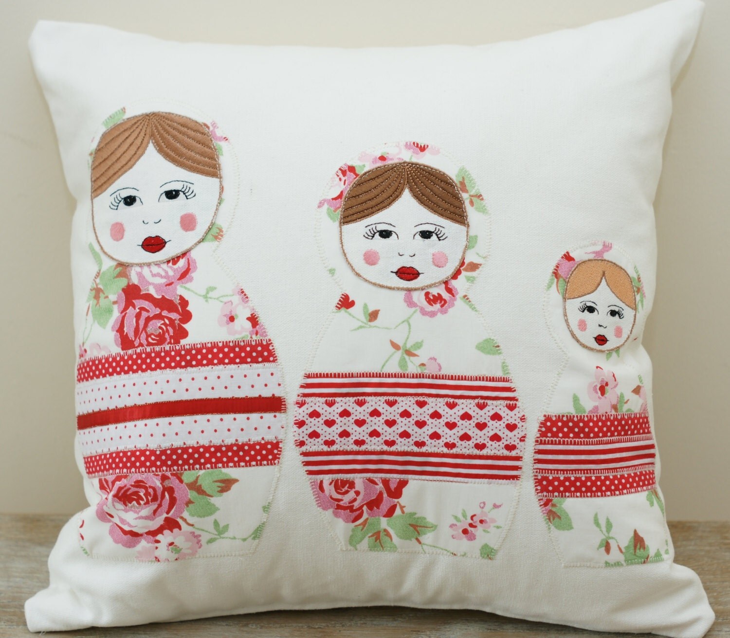 Personalized Appliqued and Embroidered Cushion Cover.