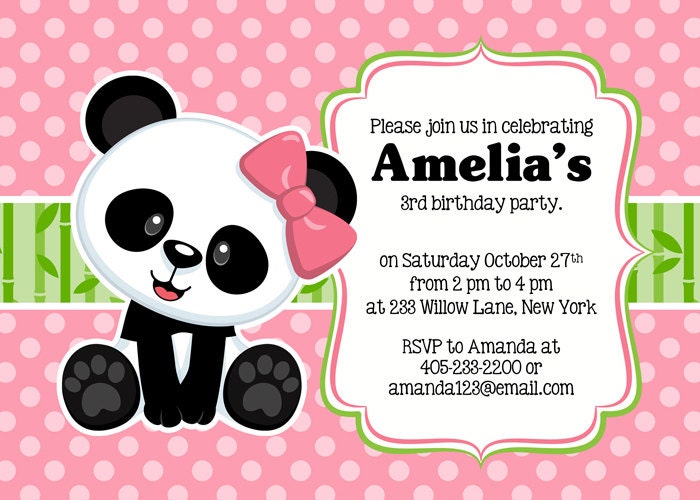 Panda Bear Invitations Free Printable 9