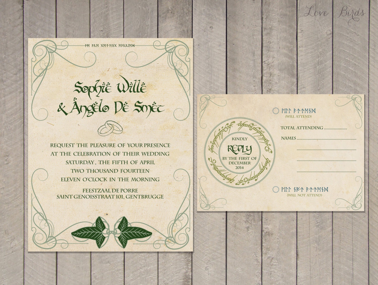 Lord of the Rings Wedding Invitations Part One BreeCraft