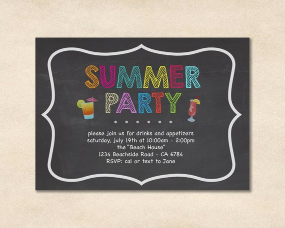 Summer Party Invitation // Party Invitation // Beach Party