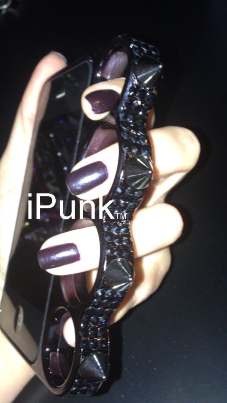 Spiked Brass Knuckles Phone Case with Rhinestones for by iPunk