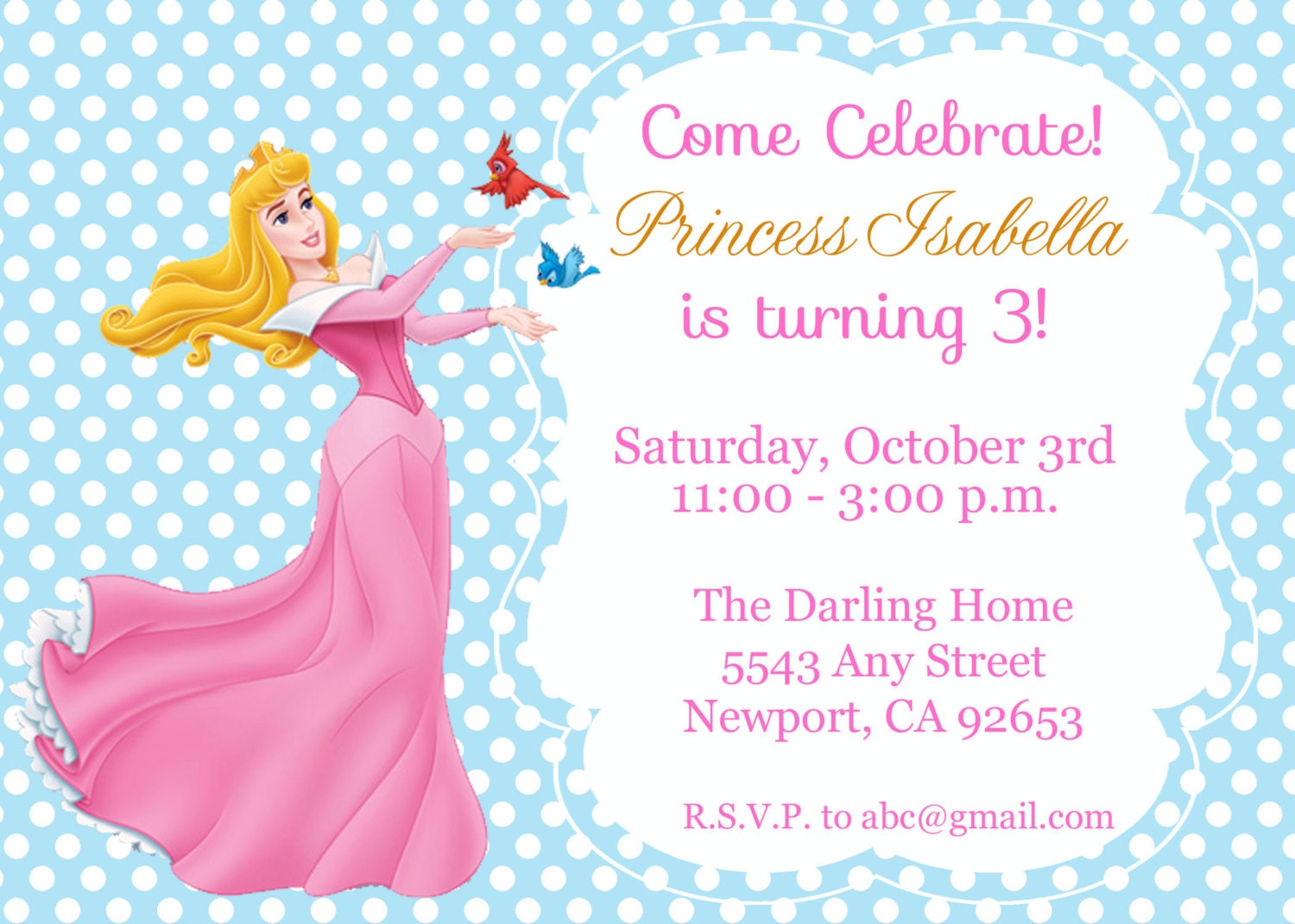 Sleeping Beauty Birthday Party Invitations 9