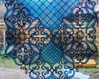 wicoart sticker window cling stained glass vitrail rideaux 20x25