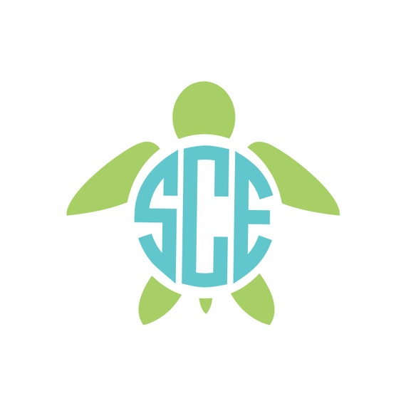 Download Turtle Monogram Vinyl Decal Icon 2 Color Choose from 14