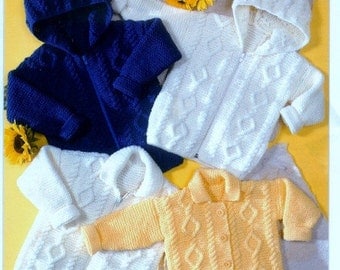 Knitting PATTERN - Aran Jackets to knit 20 to 30 inches Baby Child Teen/adult