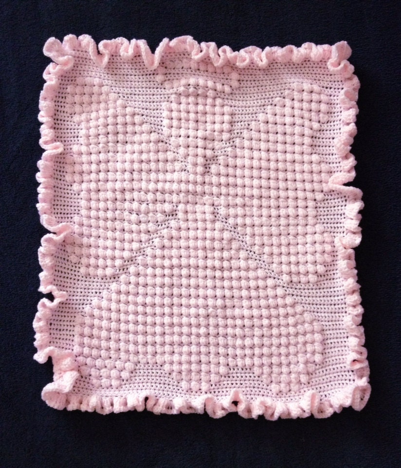 Pink Crochet Baby Angel Blanket baby shower gift by MyBonbon