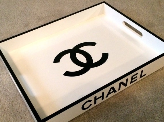 CHANEL White Lacquer Serving Tray with by CremedelaCremebyJ