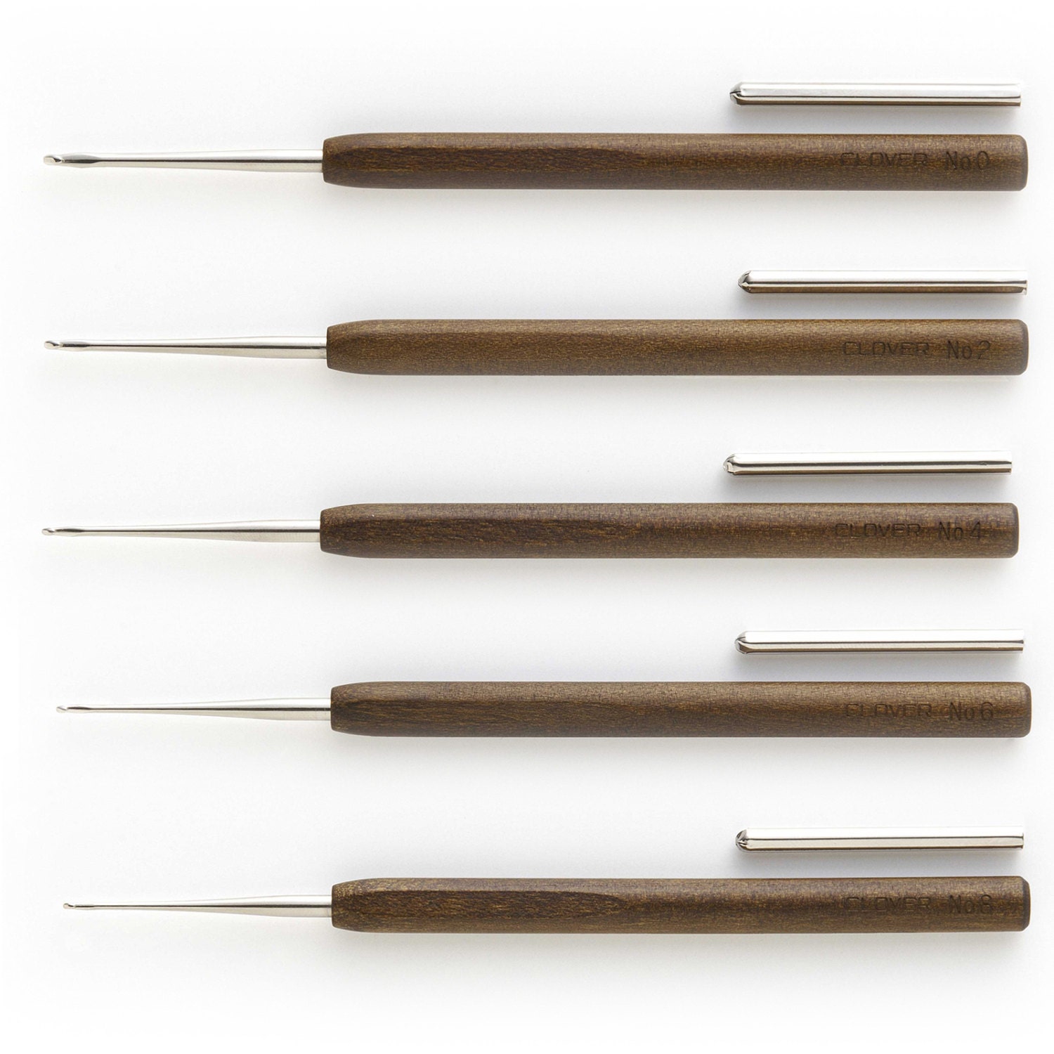 Natural Wood Handle Crochet Hooks 5 Size Set 0.901.75mm