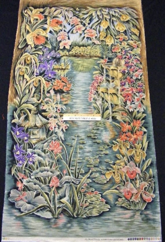 My Secret Garden fabric panelRJRfountainbirdswaterflowers