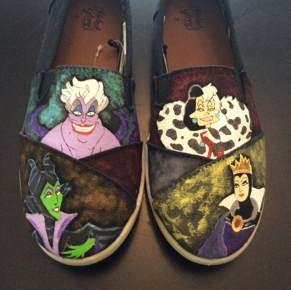 Female Villains Hand Painted Shoes by CustomShoesbySabrina on Etsy
