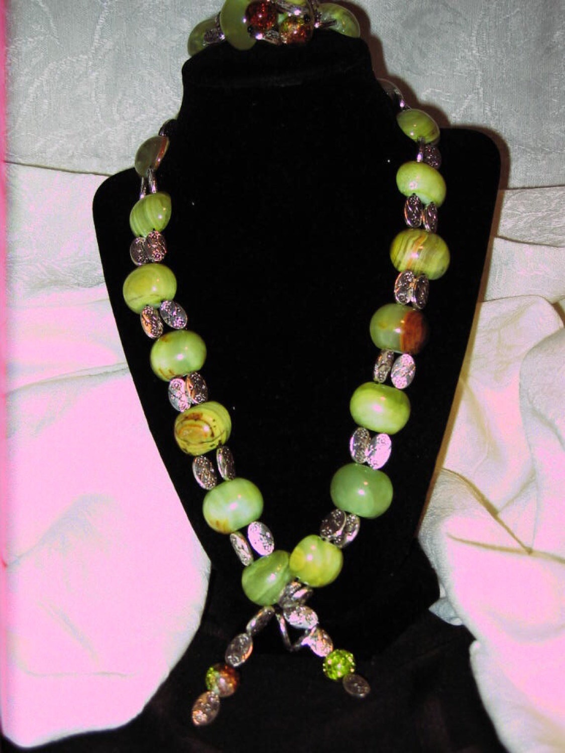 19 Jade Necklace & Bracelet Set by ritzyrobinjewels on Etsy