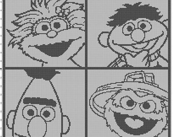 Filet Crochet Pattern - Sesame Street 2