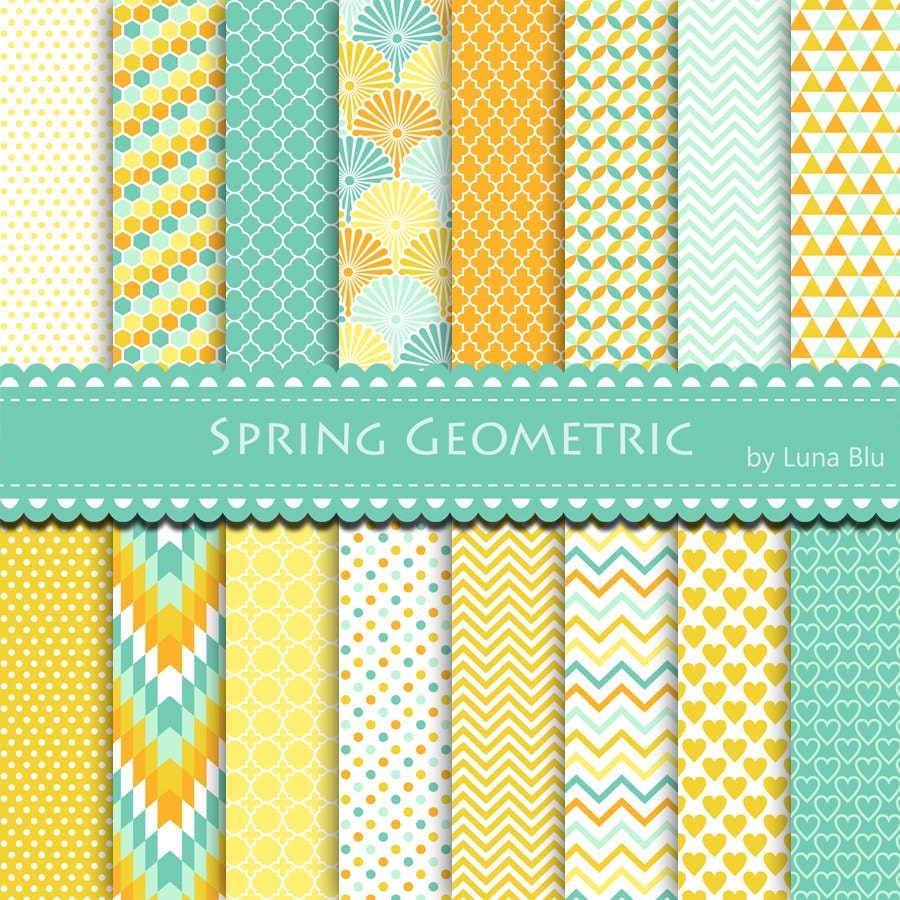 New Item added to my shopGeometric Digital Paper “Spring Geometric
