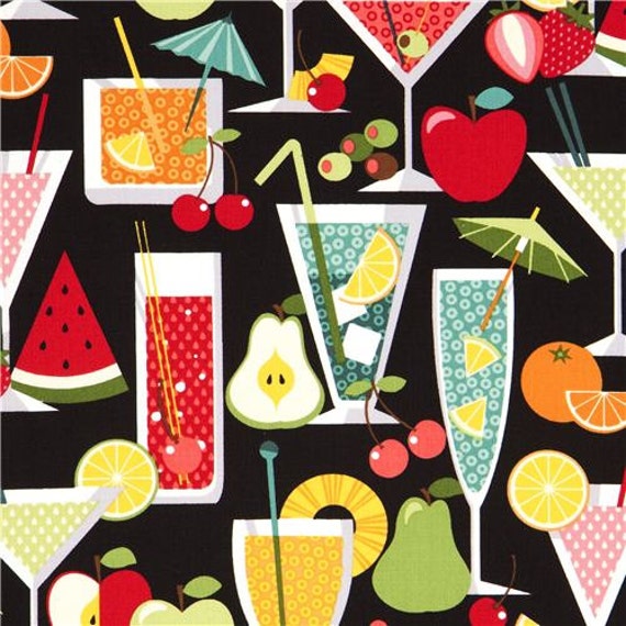 Items similar to Fruit a la Carte, Hoodie's Collection, by Timeless Treasures. Cocktails