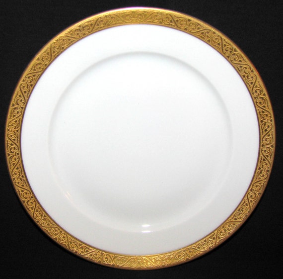 Vintage Thomas Bavaria Dinner Plate Gold by libertyhallgirl