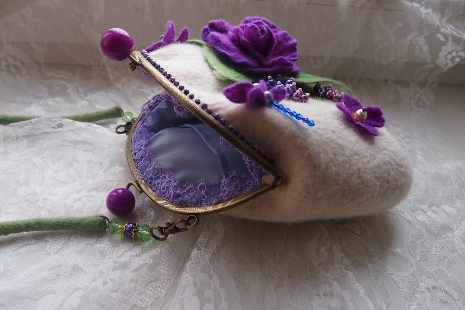 Felted wool purse-Felt bag-Felted purse-Felt by YuliasFeltworld