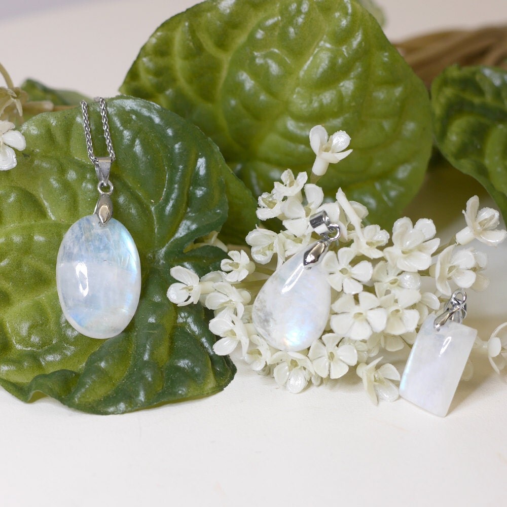 Moonstone Natural Crystal Pendant by MariposaCandyCrystal on Etsy