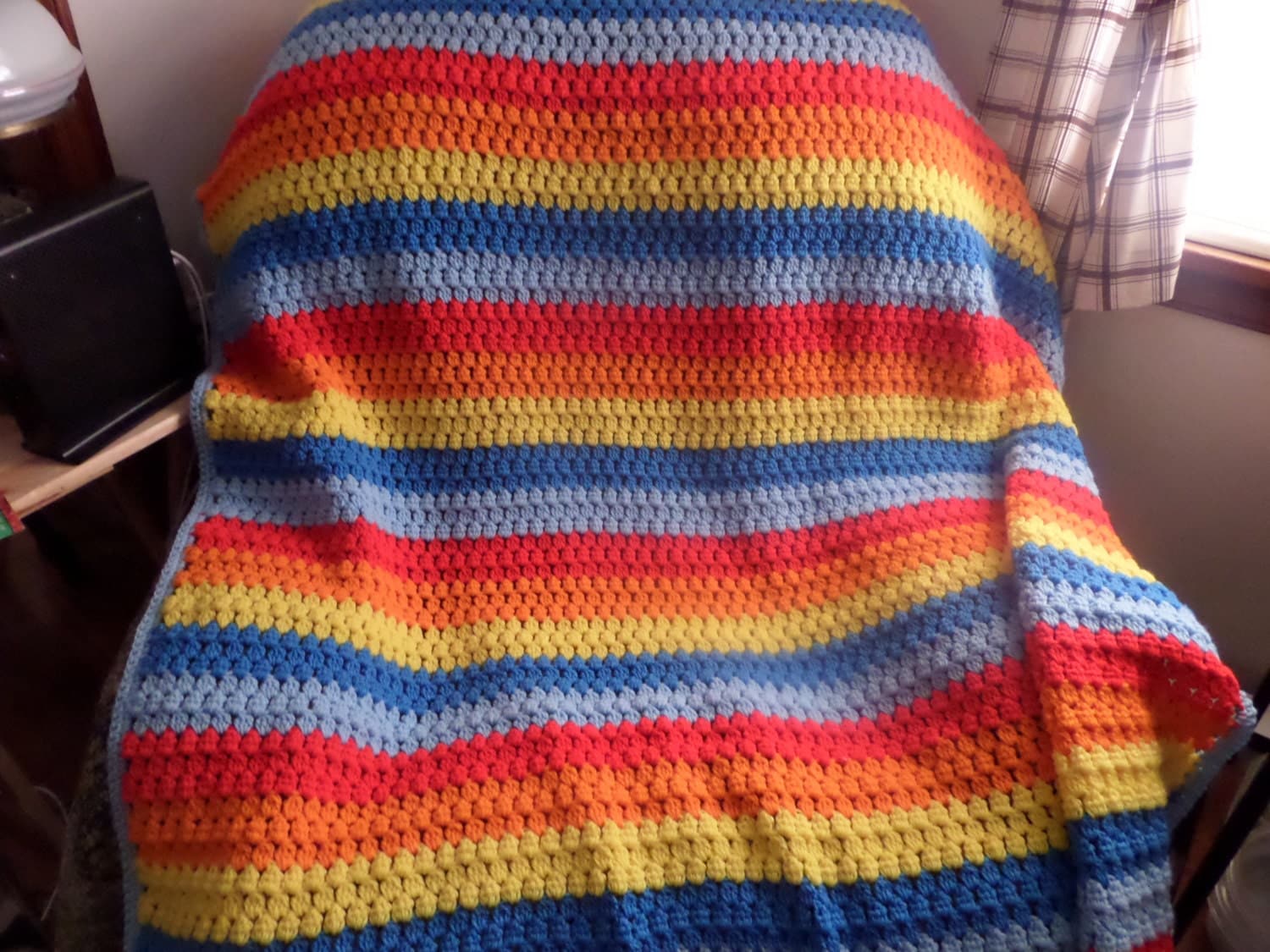 Crochet Twin Blanket Twin Sized Rainbow Afghan