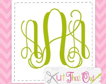 Download EXCLUSIVE Elegant Scroll Monogram SVG & DXF Font Cut Files