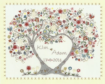 Bothy Threads Love Blossoms Counted Cross Stitch Kit - 34 x 26cm