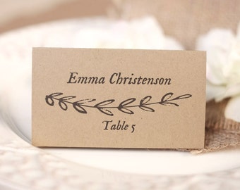 Wedding Place Card and Escort Card, (Foldover Tent and Flat), get both templates - DOWNLOAD Instantly - Editable - Rustic Branch, VW15