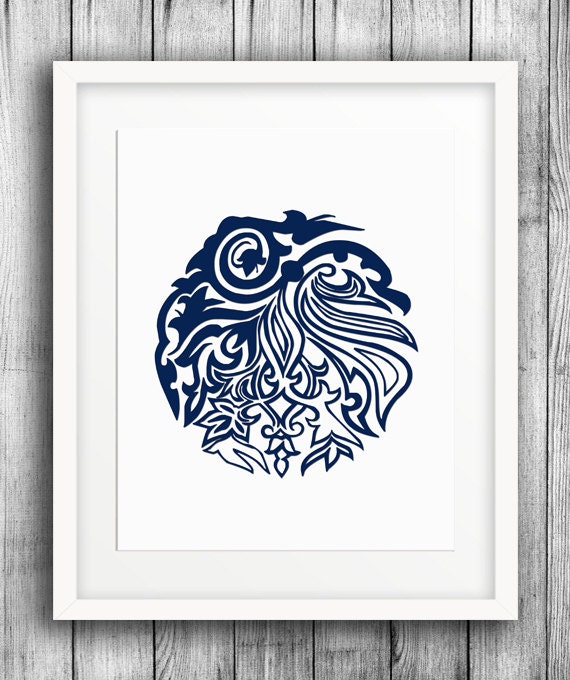 Items similar to Geometric Navy Blue Wall Print ("8x10"), Abstract