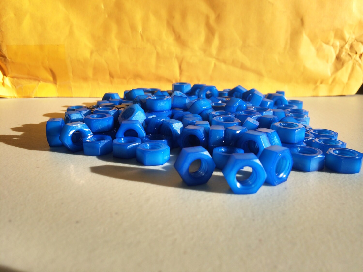 Blue colored nylon hex nuts 5/1618