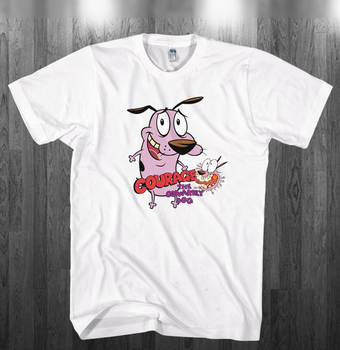 Courage the Cowardly dog T-shirt horror comedy by Tees4Parties