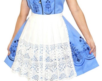 3-Piece Short Blue German Dirndl Dress 2 4 8 10 12 14 16 18 20 22 XS S M L XL