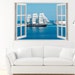 Sailing ship window wall sticker boat wall decal for home