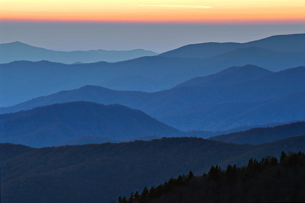 Smoky Mountains Sunset Photograph Fine Art Print Landscape