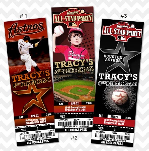 Houston Astros Ticket Invitation by KreateStudio on Etsy