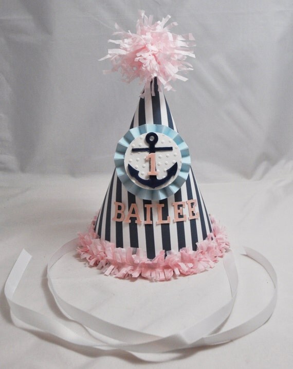 Girl Nautical 1st Birthday Party Hat Il_570xn