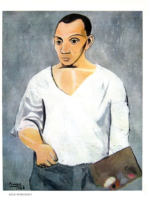 Ähnliche Artikel wie Picasso Kunst - Selbstportrait - 1980 Vintage