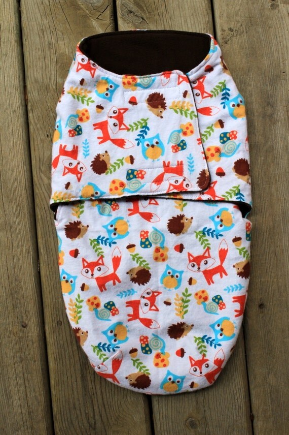 Items similar to Baby Swaddle Wrap bag snuggle blanket sack Fox