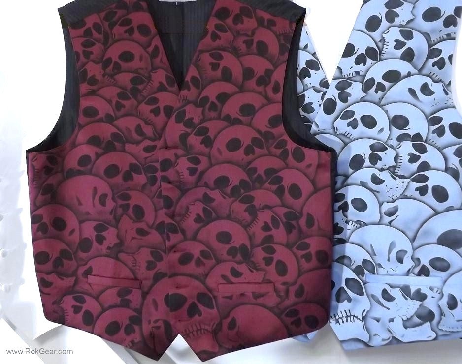 Mens formal skull vest RokGear Custom Skull Vest by RokGear