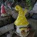 Mushroom Fairy House Miniature Clay Ceramic Pottery Glazed Yellow Home terrarium....