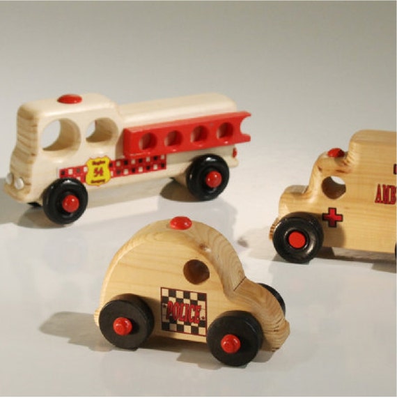 Items similar to Cars and Trucks Play Set - Police, Fire and Rescue All