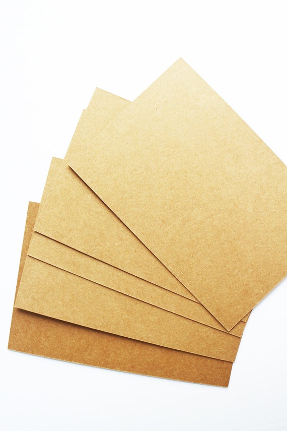 brown paper blank postcards. heavy weight blank craft note