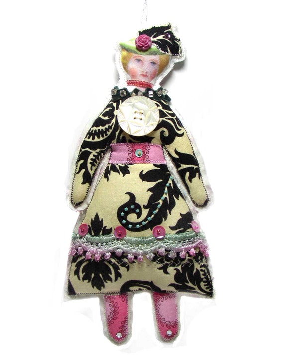 SALE Handmade Cloth Folk Art Doll Ornament/Decoration Vintage