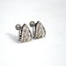 Art Deco Rhodium Silver Earring with Crystal Stones