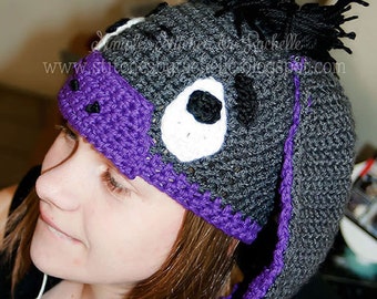 CUSTOM Donkey Crochet Hat - Eeyore - Donkey - Crochet Hat - Eeyore Crochet Hat - Eeyore Hat - Baby - Many Sizes