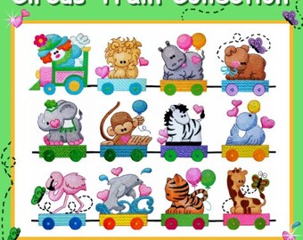 Circus Train Collection- Machine Embroidery Designs