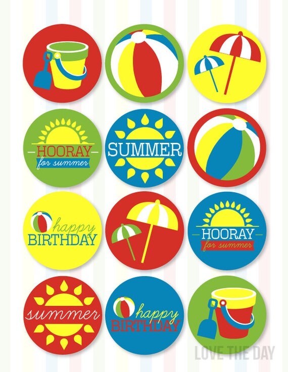 Beach Party Printables INSTANT DOWNLOAD by Love The Day