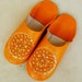 Orange Moroccan Babouche Slippers with Sequences- Les Etoiles
