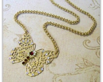 Sansa Stark Necklace - Game of Thrones - Butterfly Necklace, Medieval Jewelry, Renaissance Necklace, Critter Jewelry, Fantasy Necklace