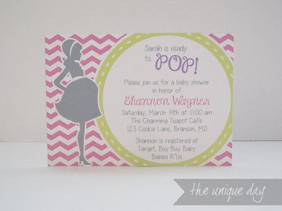 Ready to Pop Baby Shower Invitation Card - About to Pop - Printable - Custom - Personalized (girl/boy/gender neutral) // RTP- 03 Il_570xn