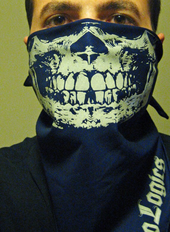 All Glow in the dark Skull Half Face Bandana Mask by EGOLOGICS